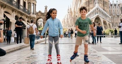 Casting niños y niñas de 8 a 10 años que sepan ir en patines para publicidad internacional en Barcelona