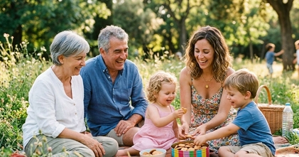 FAMILIA ( madre, abuelos e hijos) PARA CAMPAÑA PUBLICITARIA DE VERANO de  MARCA DE GALLETAS