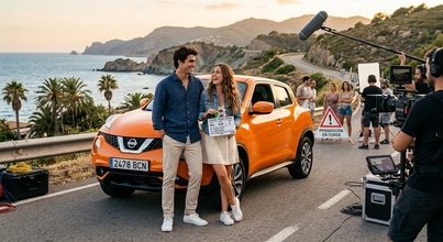 Casting figuración con coche naranja para spot publicitario en Madrid