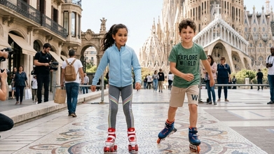 Casting niños y niñas de 8 a 10 años que sepan ir en patines para publicidad internacional en Barcelona