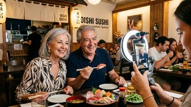 Casting hombre y mujer entre 60 y 70 años para publicidad de un restaurante japonés