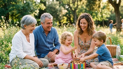FAMILIA ( madre, abuelos e hijos) PARA CAMPAÑA PUBLICITARIA DE VERANO de  MARCA DE GALLETAS