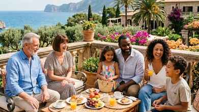 Casting parejas y familias con hombres y mujeres de 30 a 65 años y niños y niñas de 5 a 16 años para publicidad en redes sociales de hotel en Mallorca
