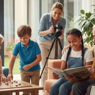 Casting niños y niñas de entre 10 y 15 años para participar en un shooting fotográfico para una residencia de personas mayores.