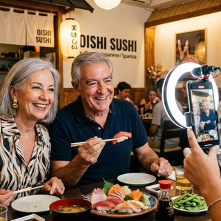 Casting hombre y mujer entre 60 y 70 años para publicidad de un restaurante japonés